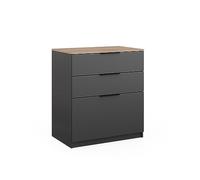 Vicco Commode avec tiroirs Betti, Anthracite/Chêne, 80 x 90 cm