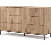 Vicco commode avec tiroirs Eliza, 140 x 81 cm avec 7 tiroirs, Chêne Viking