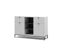 Vicco Commode avec tiroirs Eliza, Blanc, 120x81.2cm avec 2 tiroirs et 2 Portes