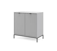 Vicco Commode avec tiroirs Eliza, Gris, 42x81.2cm avec 2 Portes, Mécanisme Push-to-Open et Surface Facile d’Entretien