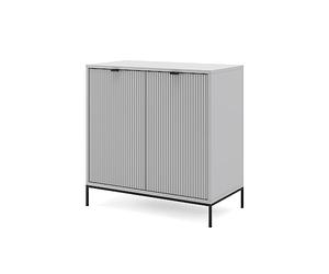 Vicco Commode avec tiroirs Eliza, Gris, 42x81.2cm | avec 2 portes, Mécanisme push-to-open et surface facile d’entretien