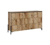 Vicco Commode avec tiroirs Hatto, Chêne, 139.8x80.2cm avec 7 tiroirs, adapté au Rangement et au Stockage dans la Chambre à Coucher