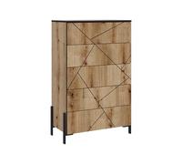 Vicco Commode avec tiroirs Hatto, Chêne, 78x120cm avec 5 tiroirs, adapté au Rangement et au Stockage dans la Chambre à Coucher