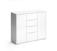 Vicco Commode avec tiroirs Leon, Blanc, 35x84cm | convient pour le rangement de vêtements et d’objets du quotidien