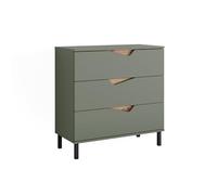 Vicco Commode avec tiroirs Marelle, Vert/Artisan, 80x81.2cm avec 3 tiroirs, Convient pour Le Rangement de vêtements et d’Accessoires
