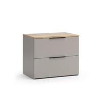 Vicco Commode avec tiroirs Wido, Grège, 60x50cm avec 2 tiroirs