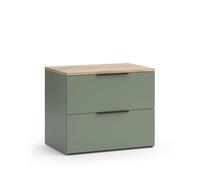 Vicco Commode avec tiroirs Wido, Vert, 60x50cm avec 2 tiroirs, pour Le Rangement de vêtements et d’Objets du Quotidien