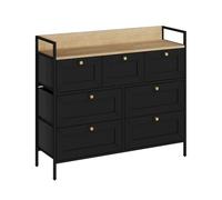 Vicco Commode Belaro, Noir, 98x85cm avec 7 tiroirs, pour Le Rangement de vêtements et d’Objets du Quotidien