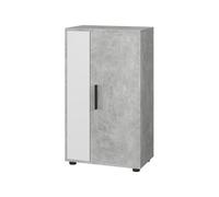 Vicco Commode Berno, Béton/Blanc, 50.1x87.3cm avec 2 Compartiments