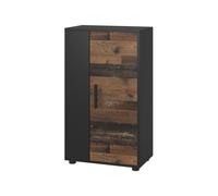 Vicco Commode Berno, Noir/Ancien Style, 50.1x87.3cm avec 2 Compartiments