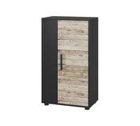 Vicco Commode Berno, Noir/Chêne Sable, 50.1x87.3cm avec 2 Compartiments