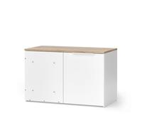 Vicco Commode d'angle Wido, Blanc/Sonoma, 80x50cm avec Porte, pour Le Rangement et Une Utilisation Peu encombrante dans Les Coins