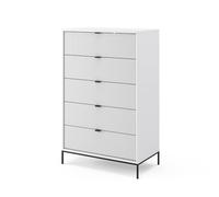 Vicco Commode "Eliza", Blanc 76 x 120 cm | avec 5 tiroirs, pour le rangement et l’utilisation dans la chambre ou le couloir