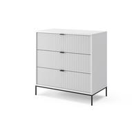 Vicco Commode Eliza, Blanc, 80x81.2cm avec 3 tiroirs, pour Le Rangement et l’Organisation dans Le Salon ou la Chambre