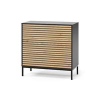 Vicco Commode Eliza, Chêne doré/Anthracite, 80x81.2cm 2 tiroirs, pour Le Rangement et l’Organisation dans Le Salon ou la Chambre