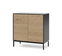 Vicco Commode Eliza, Chêne doré/Anthracite, 80x81.2cm avec 2 Portes, Mécanisme Push-to-Open et Surface Facile d’Entretien