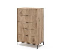 Vicco Commode Eliza, Chêne Viking, 76x120cm avec 5 tiroirs, pour Le Rangement et l’Utilisation dans la Chambre ou Le Couloir
