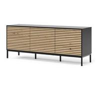 Vicco Commode Eliza, Noir/chêne, 150x60cm avec 3 tiroirs