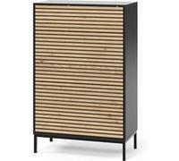 Vicco Commode Eliza, Noir/chêne, 76x120cm avec 5 tiroirs