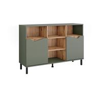Vicco Commode Marelle, Vert/Artisan, 120x81.3cm avec 2 Portes, pour Le Rangement de vêtements, de Livres ou d’Objets ménagers