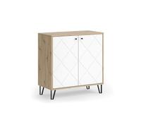 Vicco Commode Nizza, Artisan/Blanc, 80.2x82.6cm avec 2 Portes