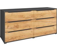 Vicco Commode Ruben, 48x77.6cm avec tiroirs, Chêne doré/anthracite/Anthracite