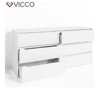 VICCO commode RUBEN blanc 6 tiroirs 160 cm buffet armoire polyvalente