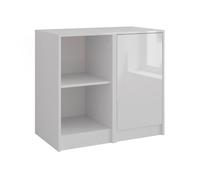 Vicco Commode Sherry, Blanc/Blanc Brillant, 80.2x76cm 2 Parties