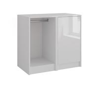 Vicco Commode Sherry, Blanc/Blanc Brillant, 80.2x76cm 2 Parties