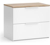 Vicco Commode Wido, Blanc/Sonoma, 60x50cm avec 2 tiroirs Blanc/Sonoma