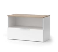Vicco Commode Wido, Blanc/Sonoma, 80x50cm avec 1 Compartiment fermé
