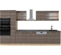Vicco Cuisine complète R-Line, Gris Noble/chêne doré, 350cm, PT Anthracite