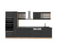 Vicco Cuisine complète R-Line, Anthracite Campagne/Chêne doré, 350cm, PT Anthracite