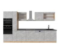 Vicco Cuisine complète R-Line, Béton/Force d'or Chêne, 350cm, PT Anthracite