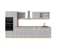 Vicco Cuisine complète R-Line, Béton/force dor Chêne, 350cm , PT Chêne Béton/force d'or Chêne
