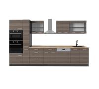 Vicco Cuisine complète R-Line, Gris Noble/Anthracite, 350cm, PT Chêne
