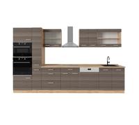 Vicco Cuisine complète R-Line, Gris Noble/chêne doré, 350cm, PT Chêne