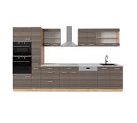 Vicco Cuisine complète "R-Line", gris noble/chêne doré, 350cm , PT Marbre