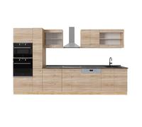Vicco Cuisine complète R-Line, Sonoma/Chêne doré, 350cm, PT Anthracite, adapté à Une Extension individuelle et à Une Disposition Flexible