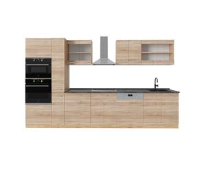 Vicco Cuisine complète R-Line, Sonoma/Chêne doré, 350cm, PT Anthracite, adapté à Une Extension individuelle et à Une Disposition Flexible