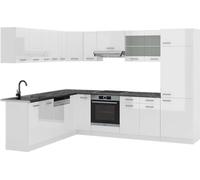 Vicco cuisine en angle R-Line, 227 x 287 cm , PT Anthracite, blanc brillant/blanc
