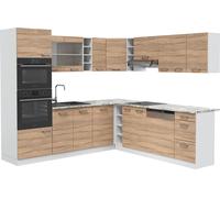 Vicco cuisine en angle R-Line, 237 x 247 cm sans plan de travail, Sonoma/blanc