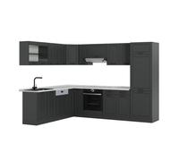 Vicco Cuisine en Angle R-Line Anthracite Campagne/Anthracite 287x227 cm