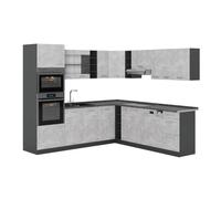 Cuisine en angle R-Line, 247 x 237 cm sans PT, Béton/Anthracite, Vicco 54065