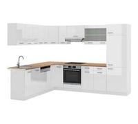 Cuisine en angle R-Line, 227 x 287 cm , PT Chêne, blanc brillant/blanc, Vicco