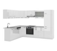 Vicco Cuisine en Angle R-Line, Blanc Brillant/Blanc, 227 x 287 cm sans Plan de Travail