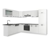 Vicco Cuisine en Angle R-Line, Blanc Campagne/Blanc, 227 x 287 cm sans Plan de Travail
