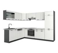 Vicco Cuisine en angle R-Line, Blanc cottage/anthracite, 227x287cm , PT Marbre Blanc cottage/anthracite G