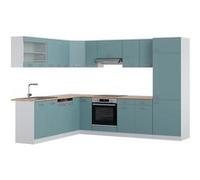 Vicco Cuisine en angle R-Line, Bleu-gris/blanc, 227x287cm , PT Chêne Bleu-gris/blanc G