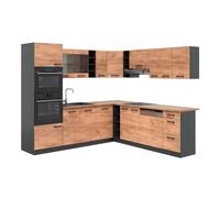 Vicco Cuisine en Angle R-Line, Chêne doré/Anthracite, 247 x 237 cm
